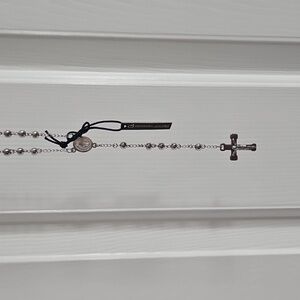 NWT Anthony Jacobs Stainless Steel Rosary Necklace